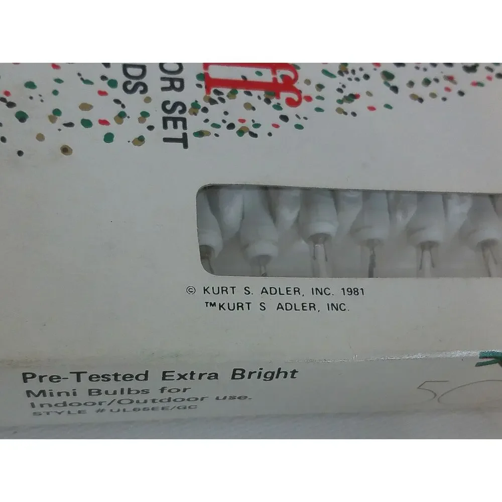 Vtg Fortunoff Kurt Adler Christmas Tree Lights 50 Twinkling End-to-End Plugs